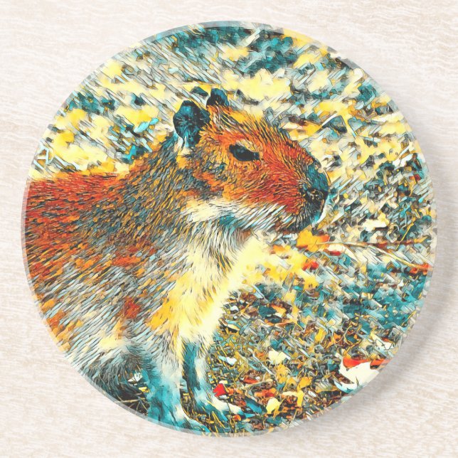 AnimalArt_Capybara_003 Coaster (Front)
