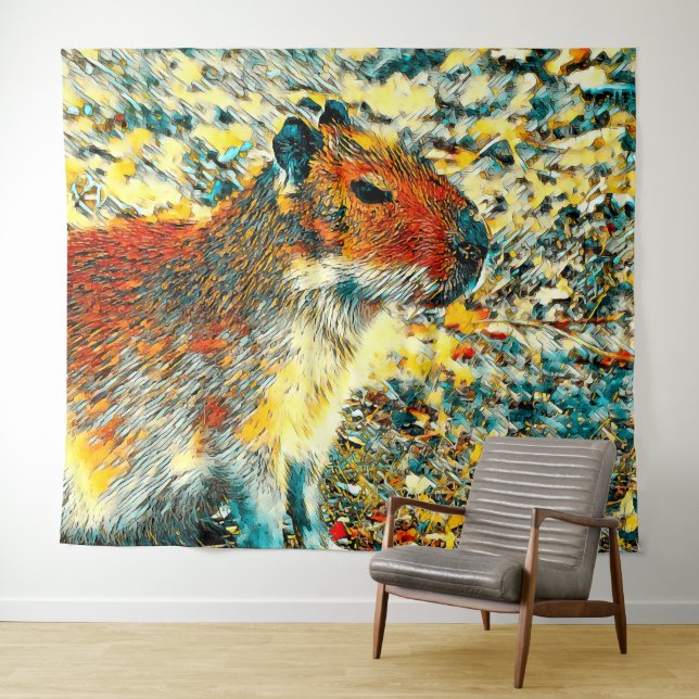 AnimalArt_Capybara_003 Tapestry (In Situ (Horizontal))