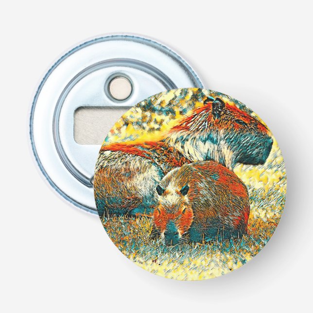 AnimalArt_Capybara_004 Bottle Opener (Front)