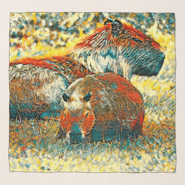 AnimalArt_Capybara_004 Scarf (Front)