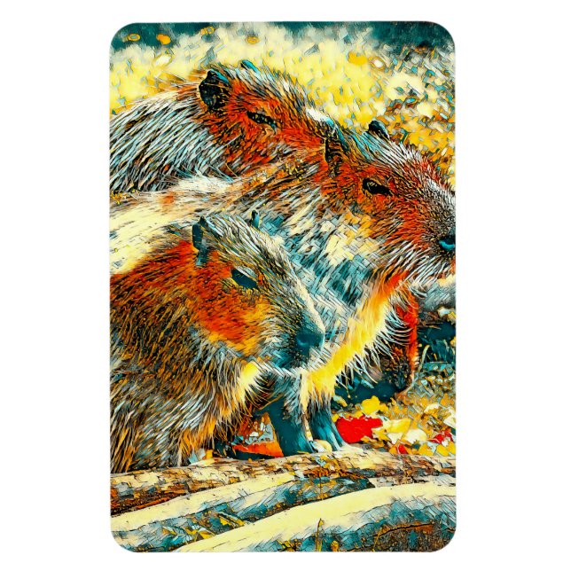 AnimalArt_Capybara_005 Magnet (Vertical)