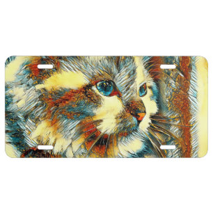 AnimalArt_Cat_008 License Plate