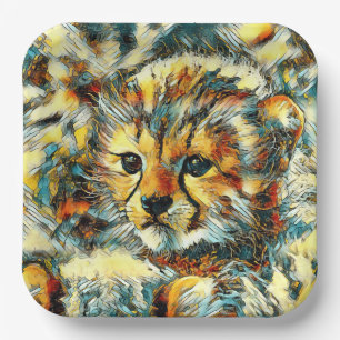 AnimalArt_Cheetah_002 Paper Plates