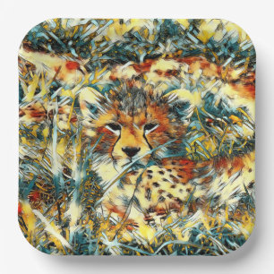 AnimalArt_Cheetah_005 Paper Plates