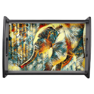 AnimalArt_Elephant_001 Serving Tray