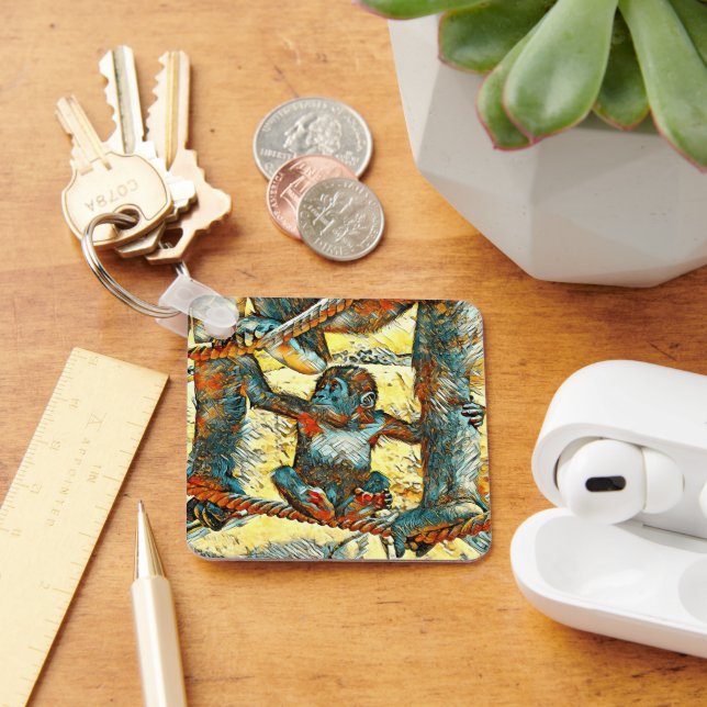 AnimalArt_Gorilla_006 Keychain (Desk)