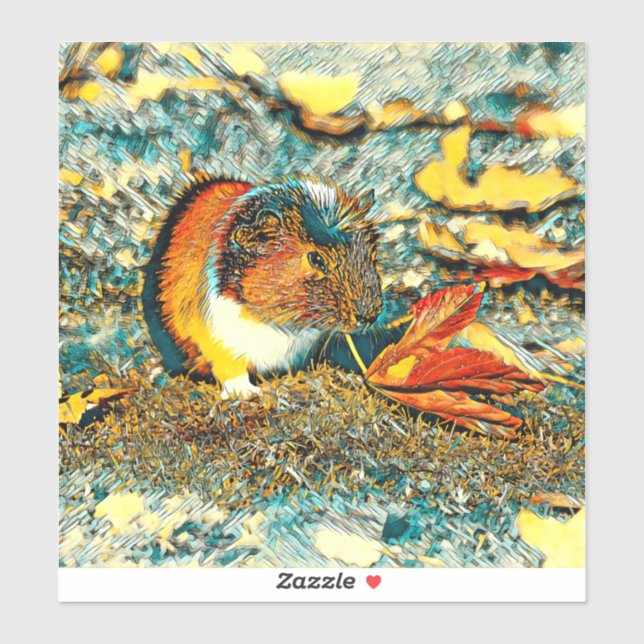 AnimalArt_GuineaPig_001 Sticker (Sheet)