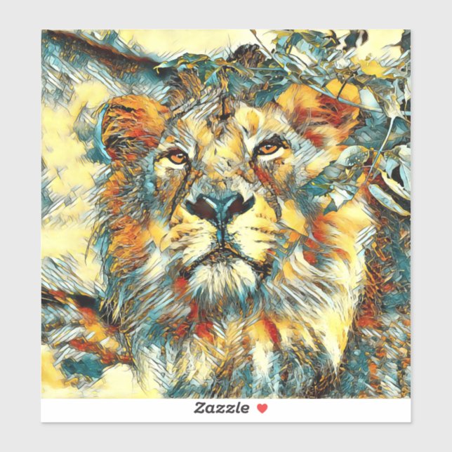 AnimalArt_Lion_002 Sticker (Sheet)