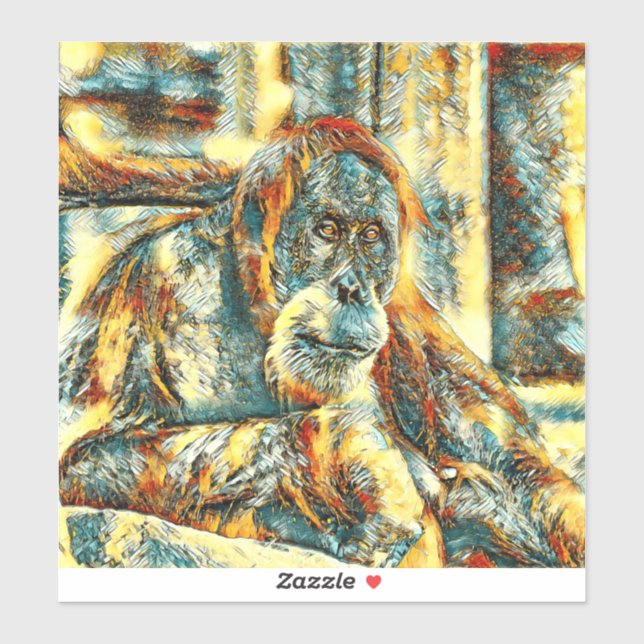 AnimalArt_OrangUtan_018 Sticker (Sheet)