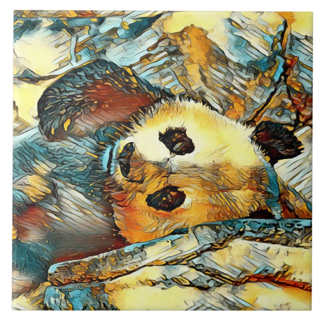 AnimalArt_Panda_002 Ceramic Tile (Front)