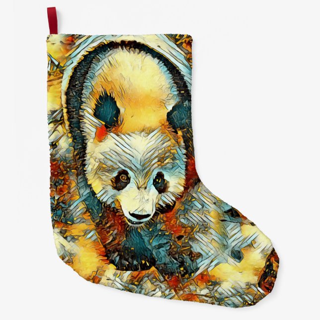 AnimalArt_Panda_006 Large Christmas Stocking (Front)