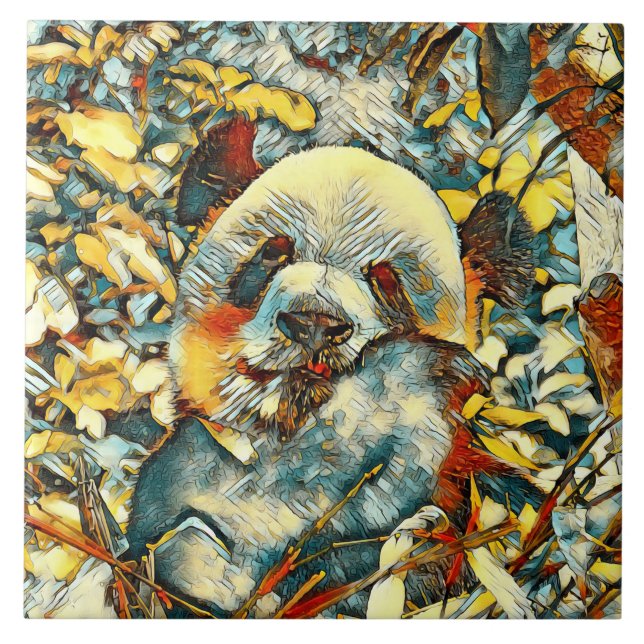 AnimalArt_Panda_012 Ceramic Tile (Front)