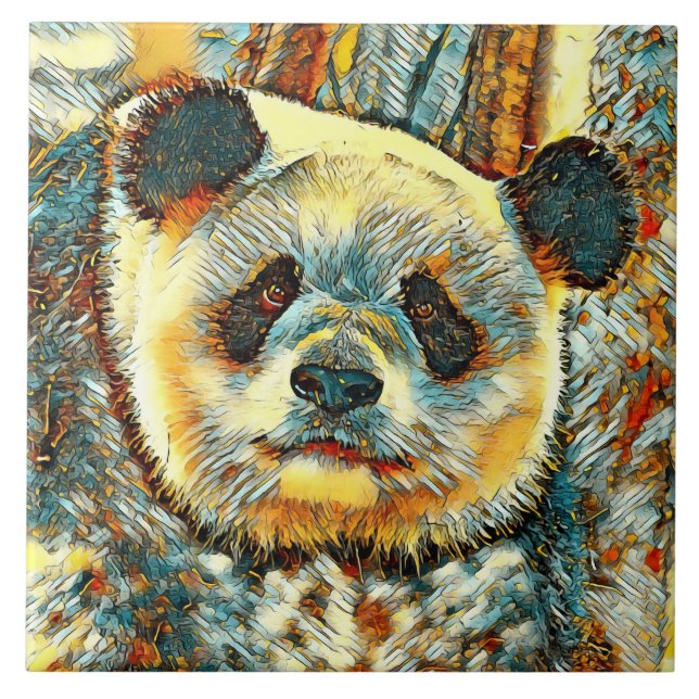 AnimalArt_Panda_014 Ceramic Tile (Front)