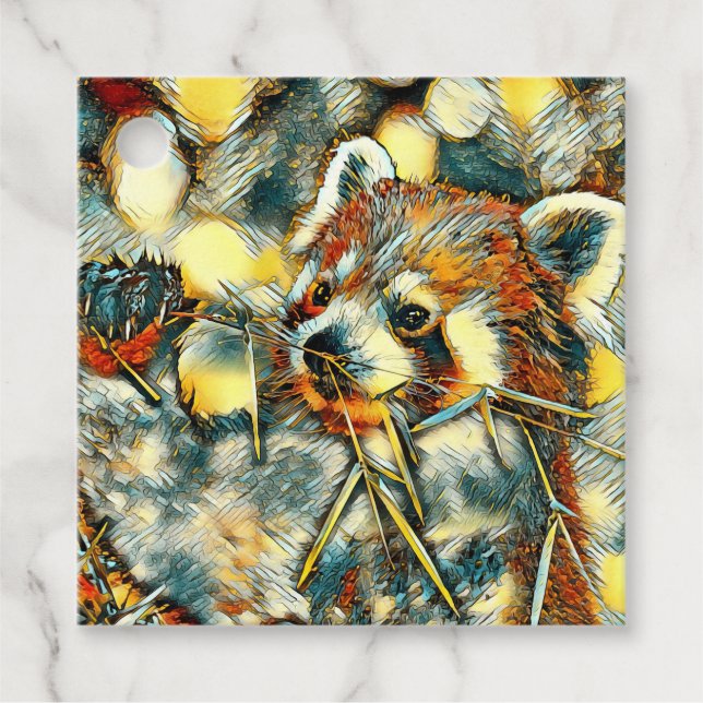 AnimalArt_RedPanda_001 Favor Tags (Front)