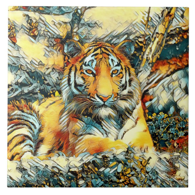 AnimalArt_Tiger_011 Ceramic Tile (Front)