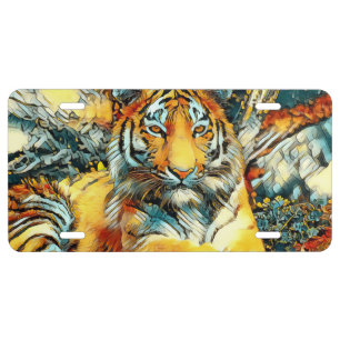 AnimalArt_Tiger_011 License Plate