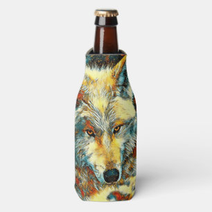 AnimalArt_Wolf_003 Bottle Cooler