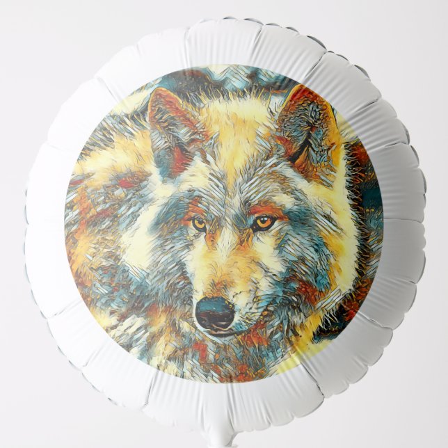 AnimalArt_Wolf_004 Balloon (Front)