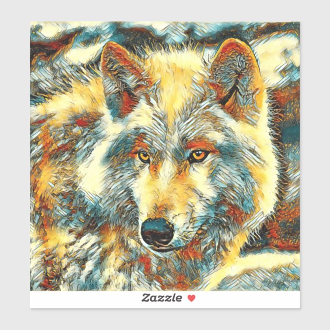 AnimalArt_Wolf_004 Sticker (Sheet)
