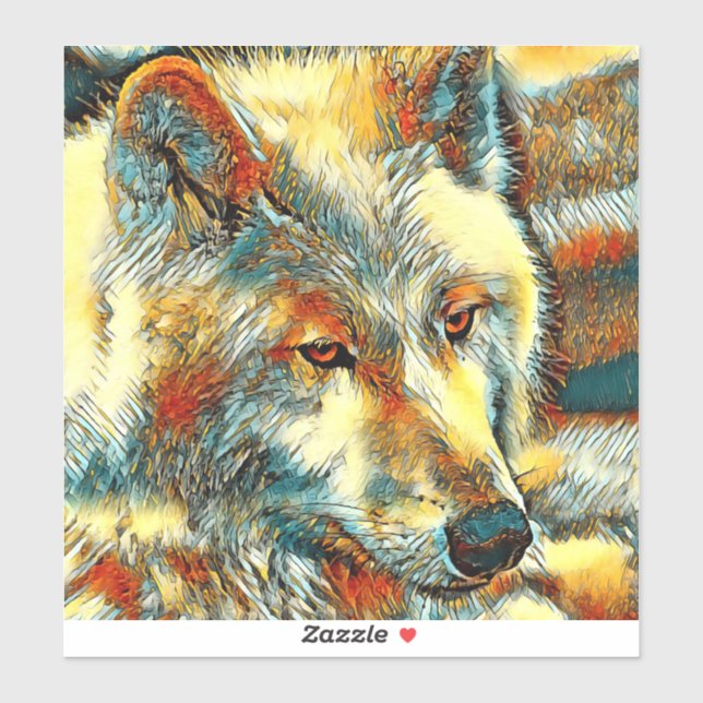 AnimalArt_Wolf_07 Sticker (Sheet)