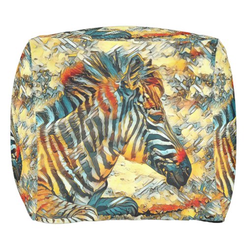 AnimalArt_Zebra_001 Pouf