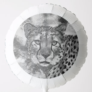 AnimalArtBW_Cheetah_002 Balloon