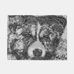 AnimalArtBW_Dog_006 Doormat
