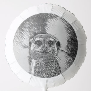 AnimalArtBW_Meerkat_002 Balloon