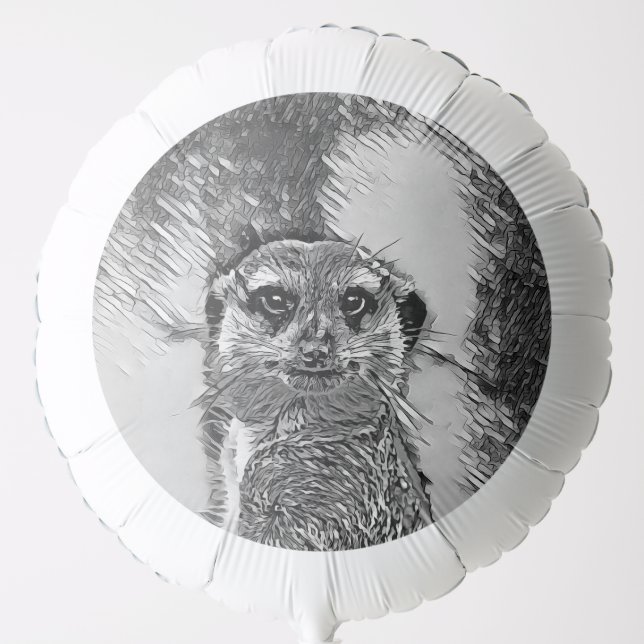AnimalArtBW_Meerkat_002 Balloon (Front)