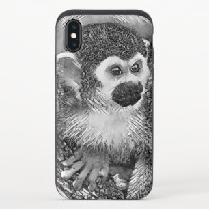 AnimalArtBW_Monkey_002 iPhone X Slider Case
