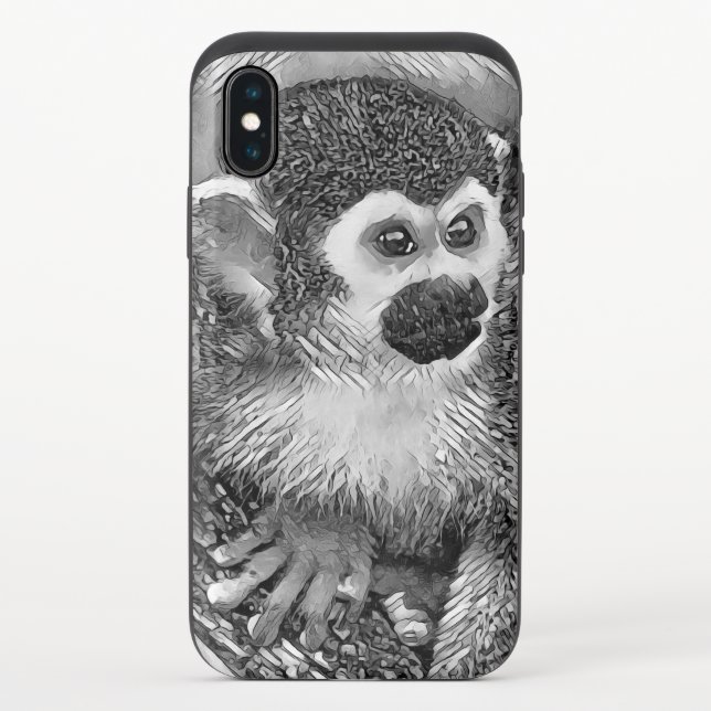 AnimalArtBW_Monkey_002 Uncommon iPhone Case (Back)