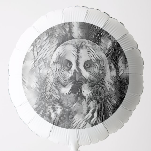 AnimalArtBW_Owl_001 Balloon (Front)