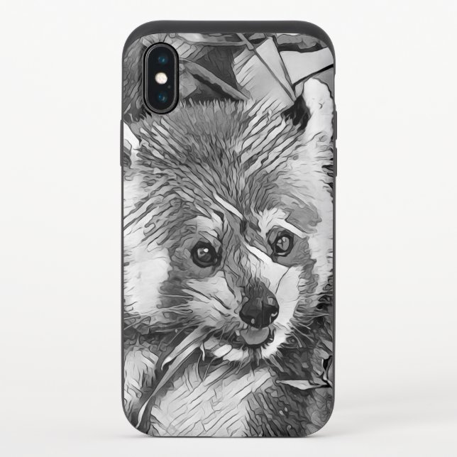 AnimalArtBW_RedPanda_003 Uncommon iPhone Case (Back)