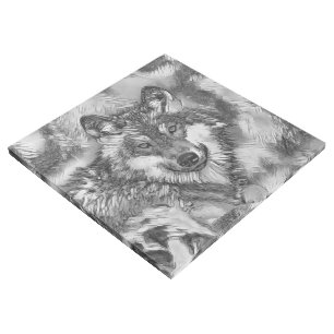 AnimalArtBW_Wolf_001 Gallery Wrap