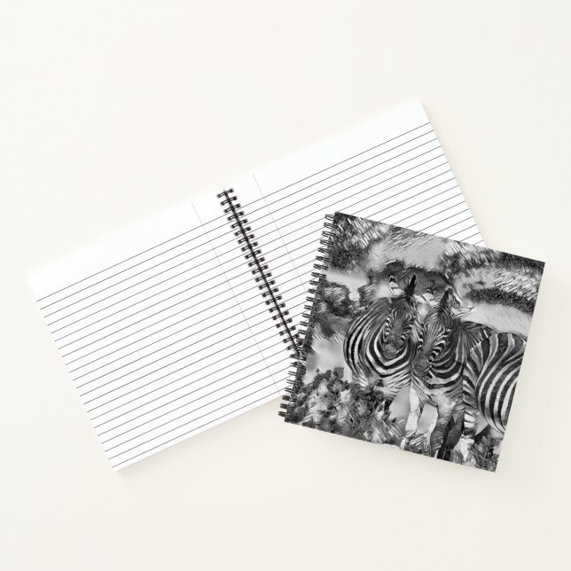 AnimalArtBW_Zebra_012 Notebook (Inside)