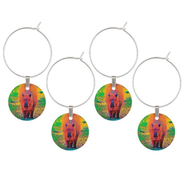 AnimalColor_Capybara_011 Wine Charm (Staggered)