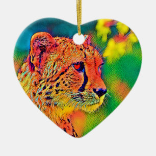 AnimalColor_Cheetah_004 Ceramic Ornament