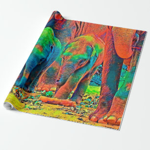 AnimalColor_Elephant_001_by_JAMColors Wrapping Paper