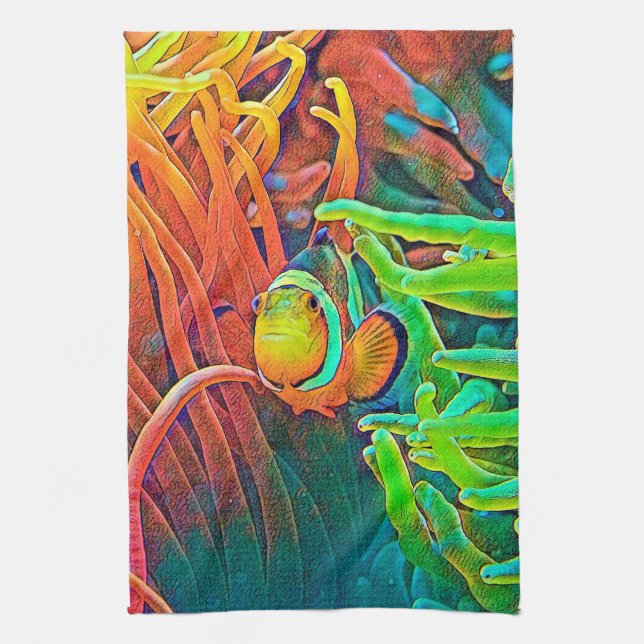 AnimalColor_Fish_001 Kitchen Towel (Vertical)