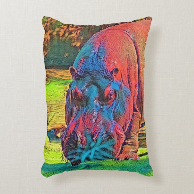 AnimalColor_Hippo_004 Accent Pillow (Front(Vertical))