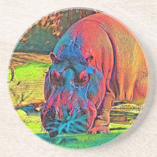 AnimalColor_Hippo_004 Coaster (Front)
