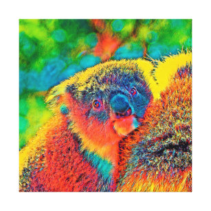 Colorful Pop Art Koala Portrait Canvas Print