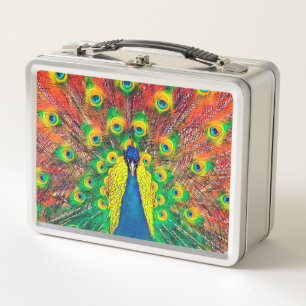AnimalColor_Peacock_002 Metal Lunch Box