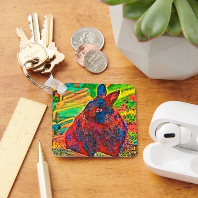 AnimalColor_Rabbit_001 Keychain (Desk)