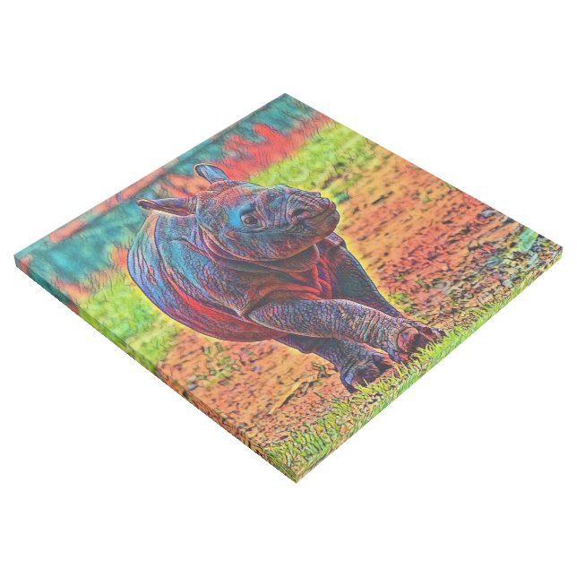 AnimalColor_Rhino_001 Gallery Wrap (3/4)