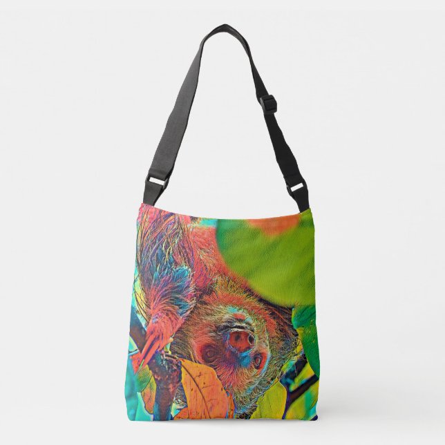 AnimalColor_Sloth_001 Crossbody Bag (Front)