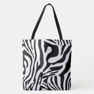 Animalier black & white zebra style tote bag