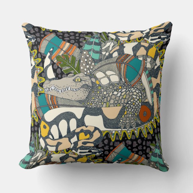 animalier pop throw pillow (Front)