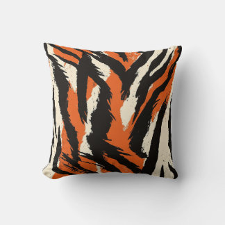 Animalier tiger style throw pillow