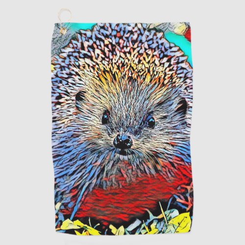 AnimalMix_Hedgehog_002 Golf Towel